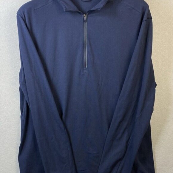 Lululemon Surge Warm 1/2 Zip Hoodie Mens XL Navy Blue Hooded Windbreaker Jogging - Picture 1 of 11